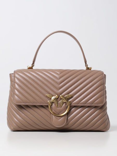 Pinko Love Lady bag in chevron nappa leather with logo