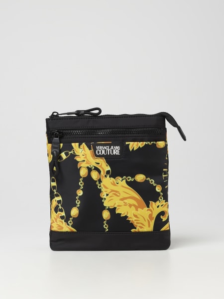 Borsa Versace Jeans Couture nera: Borsa Versace Jeans Couture in nylon con stampa Baroque