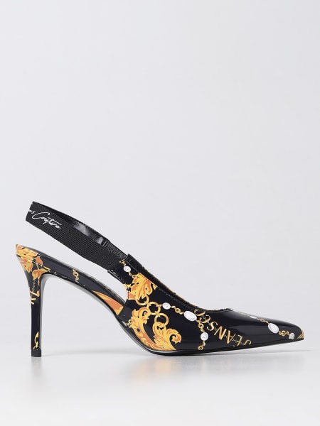 Versace Jeans Couture Baroque slingbacks in patent leather