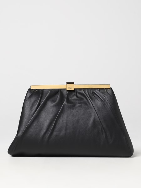 N°21 Jeanne clutch in nappa with shoulder strap