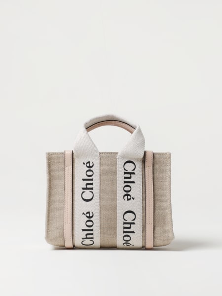 Chloé Woody bag in canvas with logo