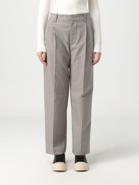 Marni pants in wool blend with houndstooth pattern