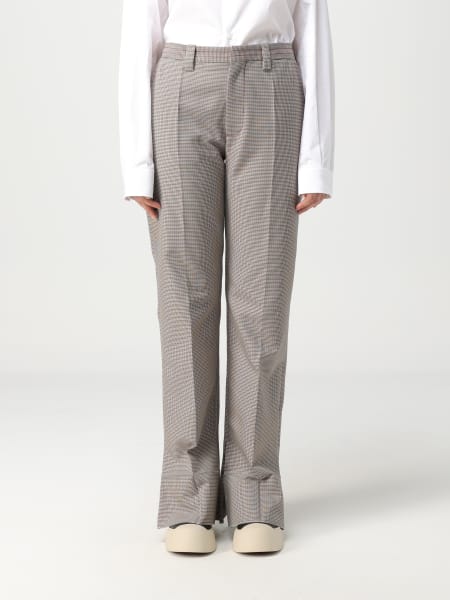 Marni pants in wool blend with houndstooth pattern