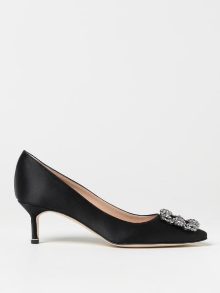 Manolo Blahnik Hangisi pumps in satin with jewel buckle