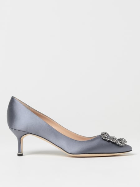 Manolo Blahnik Hangisi pumps in satin with jewel buckle