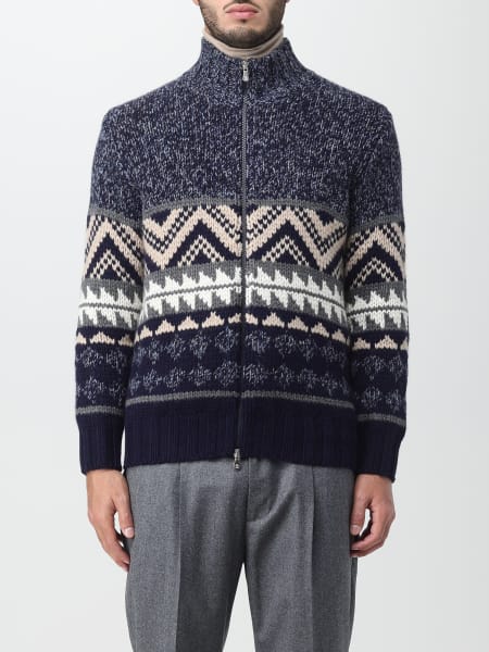 Brunello Cucinelli cashmere cardigan with inlaid pattern