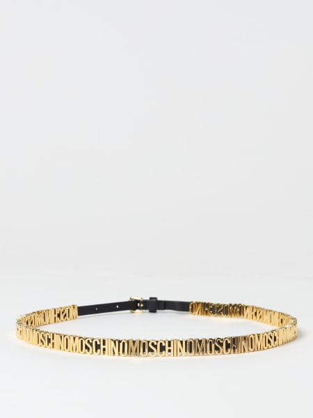 Moschino belt: Moschino Couture leather belt with logo lettering