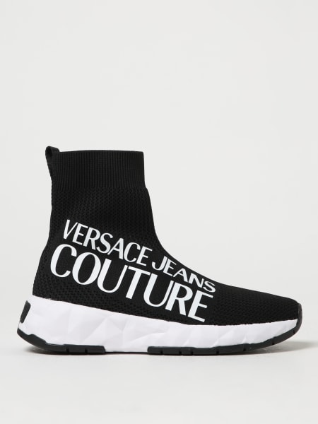 Versace: Versace Jeans Couture sneakers in stretch knit with printed logo