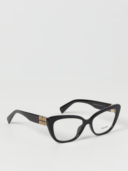 Miu Miu acetate eyeglasses with logo on the temples