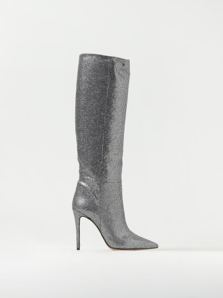 Anna F. leather boots with all-over glitter