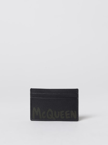 McQueen credit card holder in grained leather