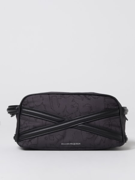 McQueen beauty case in nylon and leather
