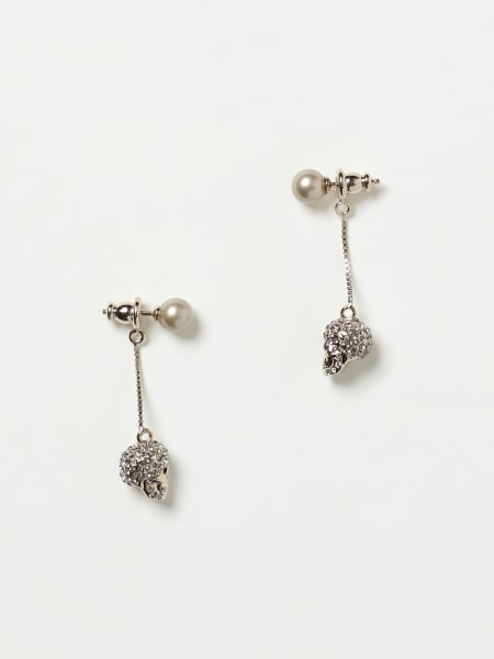 Orecchini McQueen in ottone con pavè di strass