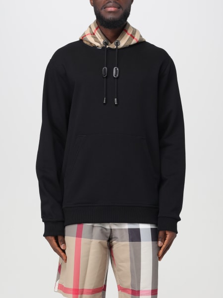 Burberry jersey hoodie with check hood
