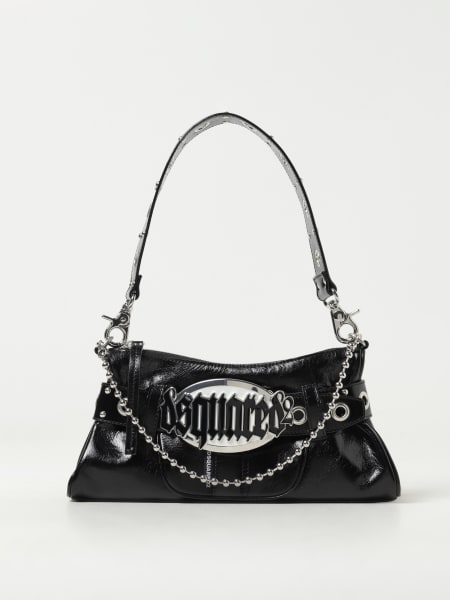 Borsa Gothic Dsquared2 in pelle cracklé con logo