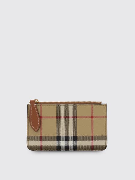 Portamonete Burberry in cotone spalmato Vintage Check