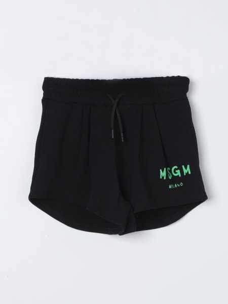 MSGM Kids rubberised-logo track shorts - Neutrals