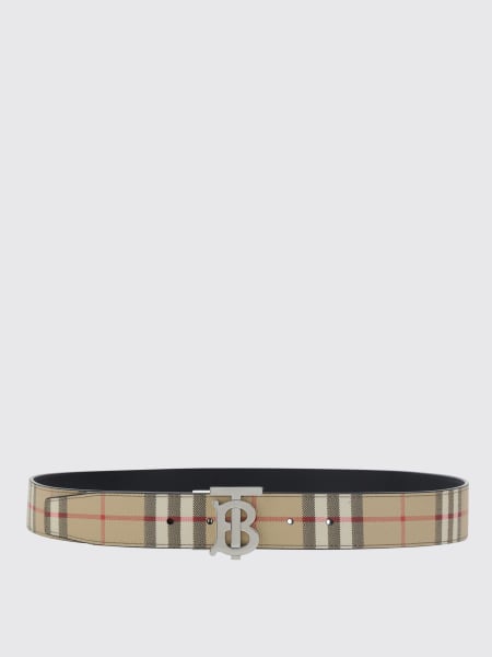 Cintura Burberry reversibile in pelle e cotone spalmato