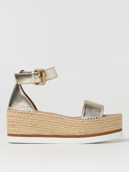  See by Chloé metallic leather espadrilles