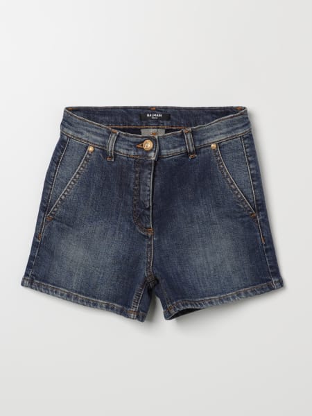 Balmain: Pantaloncino a jeans bambina Balmain Kids