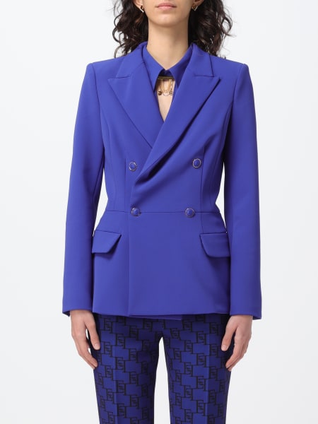 アウターその他 ELISABETTA FRANCHI Woman Blazer Blue GI153 DC8 Jacket Oltremare Elisabetta Franchi - Le Follie Shop