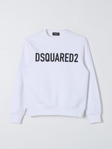 Felpa a girocollo in cotone con logo Dsquared2