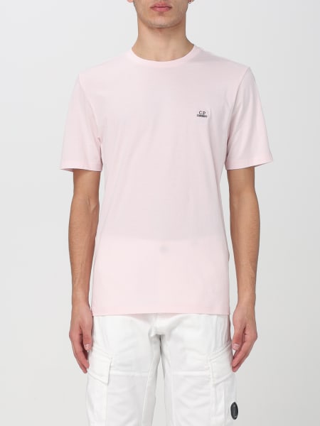 Tシャツ・カットソー C.P. COMPANY Men T-shirt Pink 18CMTS087A006374G 520 CP Company Jersey Logo Patch T Shirt Pink | Mainline Menswear