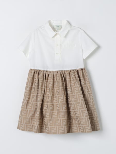 Fendi: Платье девочка Fendi Kids