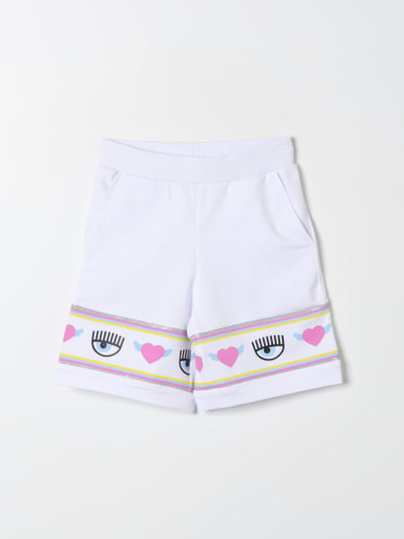 Chiara Ferragni Kids logo-tape casual shorts - White