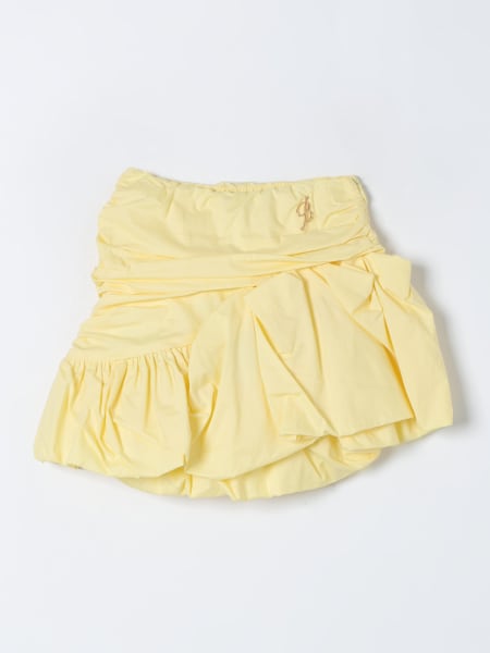 Miss Blumarine butterfly-print layered skirt - Yellow