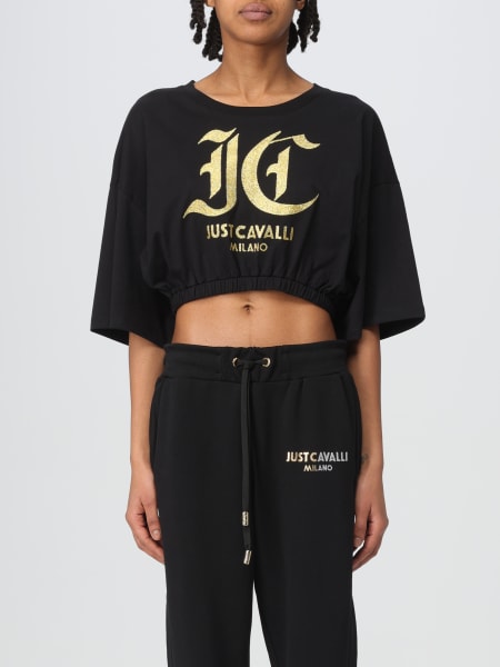 T-shirt di cotone crop Just Cavalli