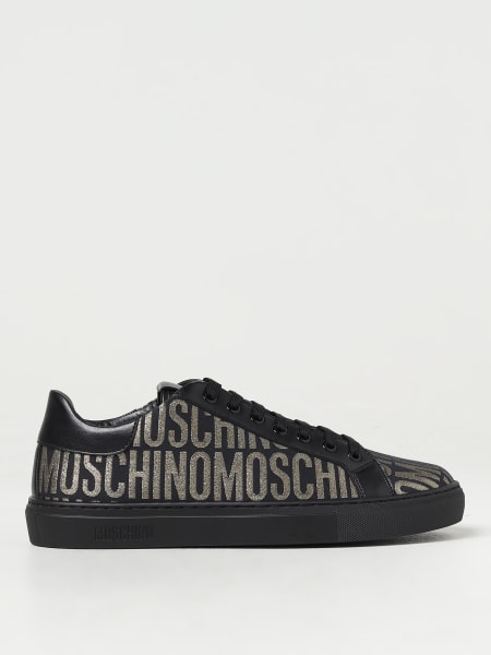 Moschino: Sneakers Moschino Couture in pelle e tessuto con logo jacquard