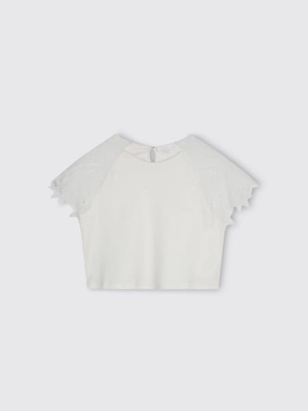 Top Chloé in cotone con pizzo