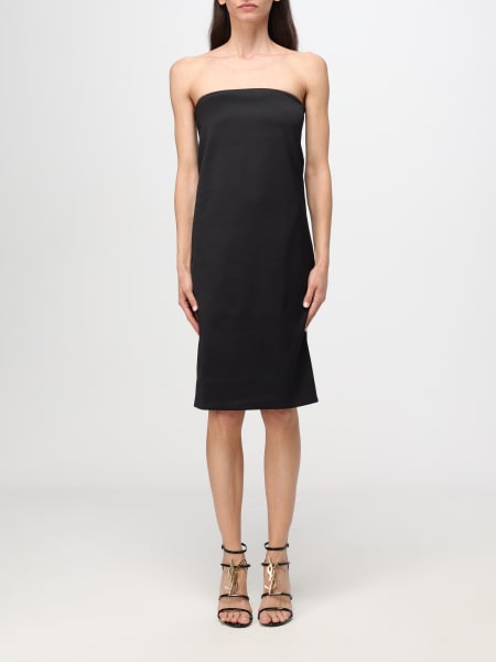 VIP価格.Saint Laurent ABITO TUBINO SCOLLO V Saint Laurent Abito corto con scollo all'americana - Nero