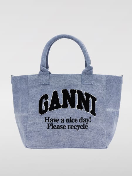 Borsa Ganni in denim di cotone riciclato