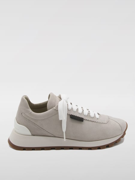 Sneakers Brunello Cucinelli in camoscio con monile