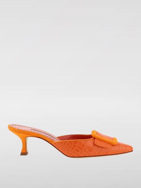 Mules Maysalebi Manolo Blahnik in pelle stampa cocco