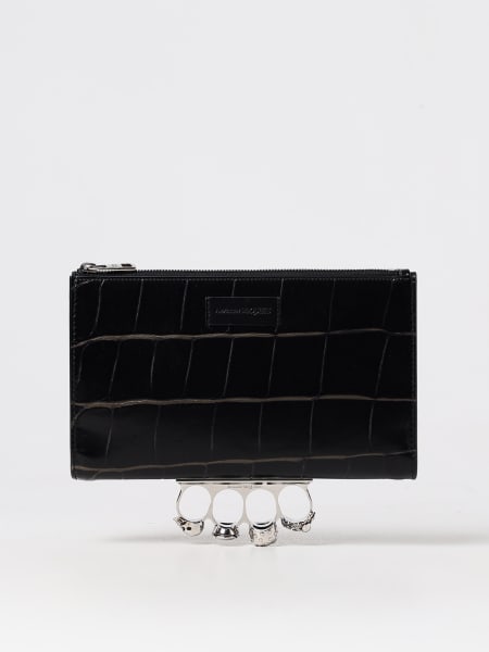 Clutch The Knuckle Alexander McQueen in pelle stampa cocco