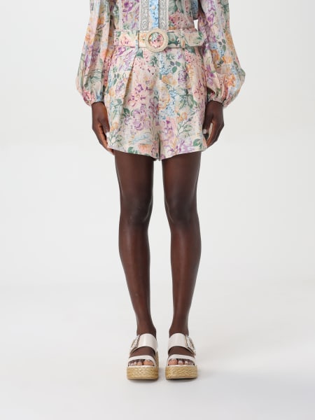 Shorts floreale Zimmermann di lino