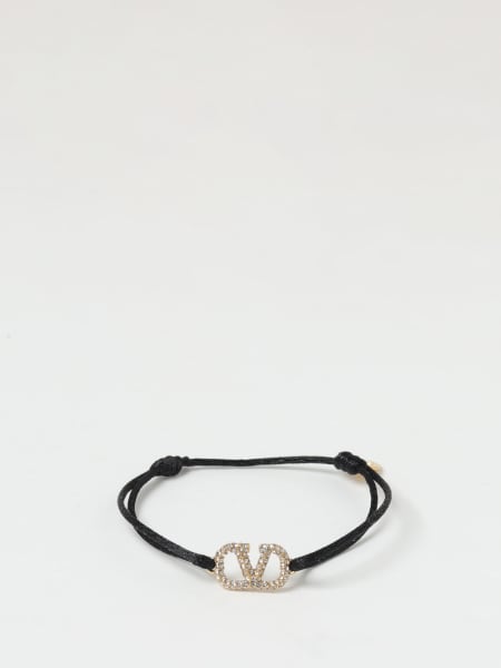 Bracciale VLogo Signature Valentino Garavani in tessuto ed ottone con strass