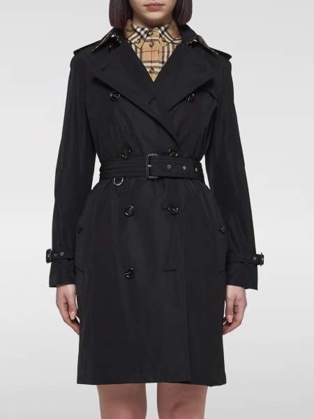 Trench a doppiopetto Kensington medio Burberry