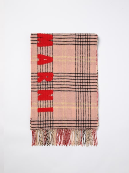 Marni donna: Sciarpa tartan con maxi logo Marni