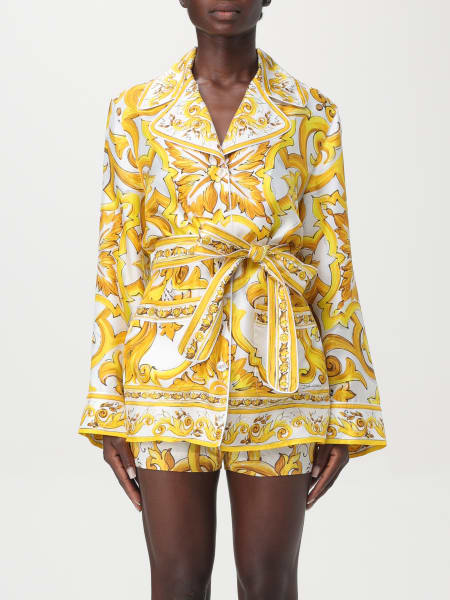 Dolce & Gabbana: Dolce & Gabbana silk twill blouse with majolica print