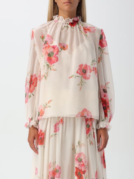 Zimmermann floral silk blend blouse