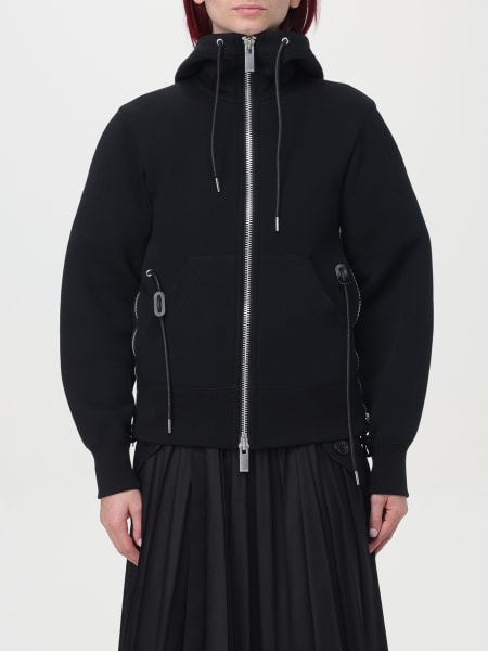 Felpa con zip e cappuccio Sacai in misto cotone