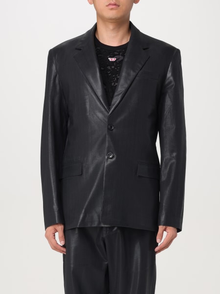 Diesel single-breasted bi-material blazer