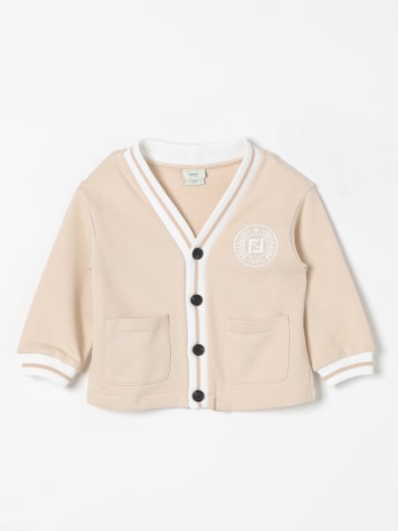 Cardigan a v Fendi in cotone con logo FF