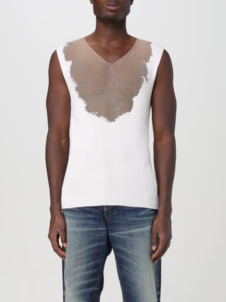 Diesel V-neck devoré-effect cotton tank top