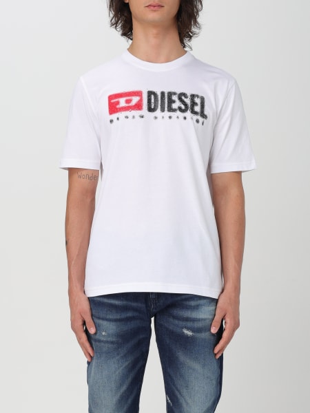 Diesel uomo: T-shirt in cotone con logo Diesel