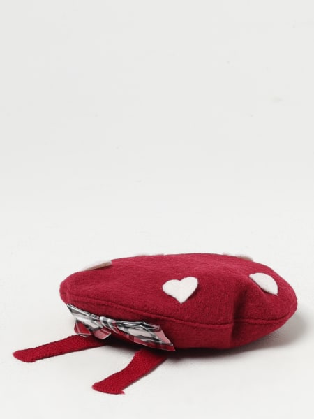 Monnalisa felt beret with heart details and bow